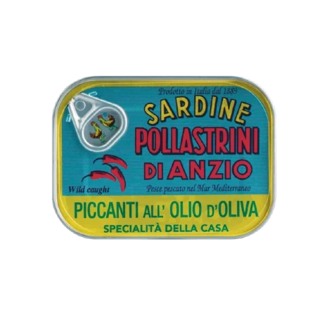 Pollastrini pikante Sardinen in Olivenöl MHD 12/26 SALE