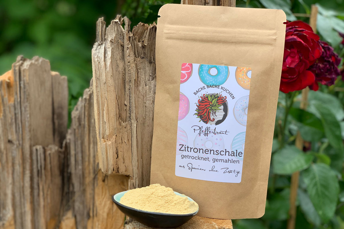 Zitronenschale getrocknet & gemahlen